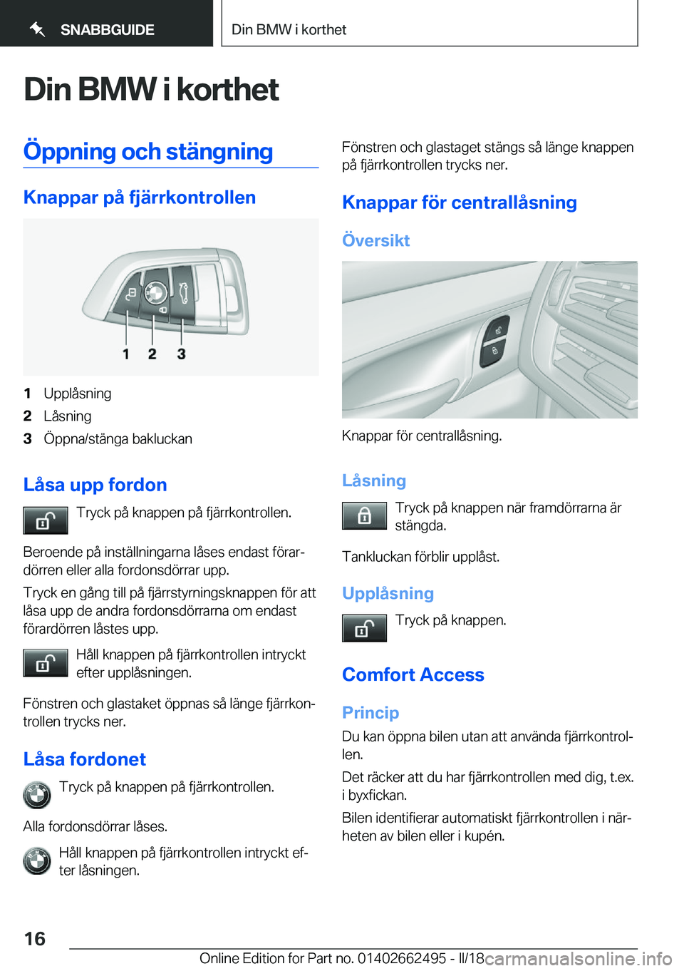 BMW X5 M 2018  InstruktionsbÖcker (in Swedish) �D�i�n��B�M�W��i��k�o�r�t�h�e�t�