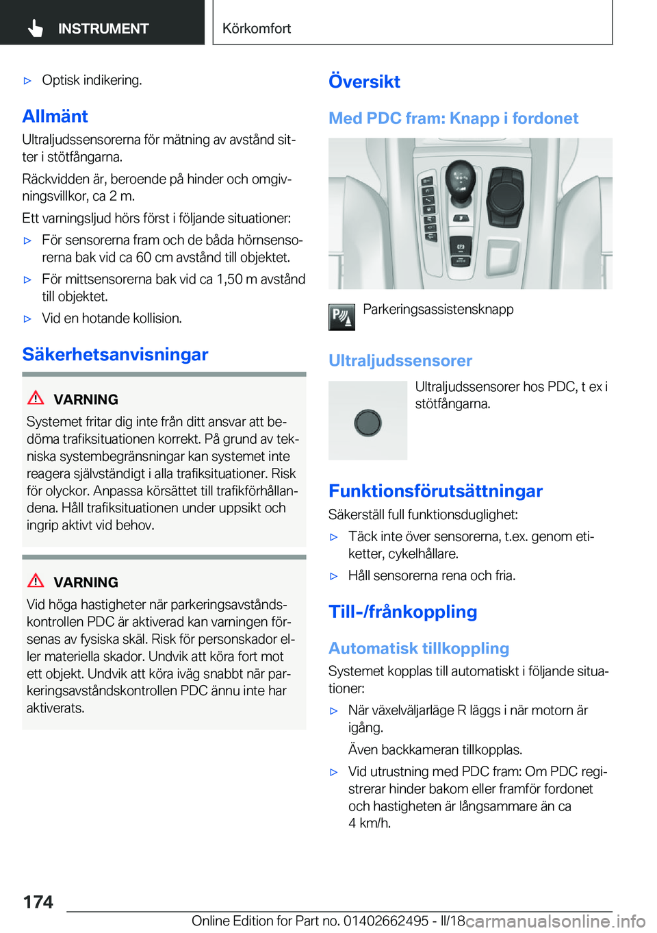 BMW X5 M 2018  InstruktionsbÖcker (in Swedish) 'x�O�p�t�i�s�k� �i�n�d�i�k�e�r�i�n�g�.
�A�l�l�m�ä�n�t
�U�l�t�r�a�l�j�u�d�s�s�e�n�s�o�r�e�r�n�a� �f�