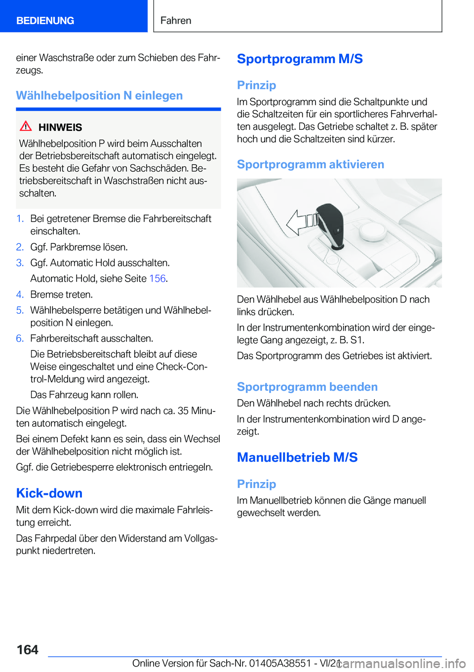 BMW X6 2022  Betriebsanleitungen (in German) �e�i�n�e�r��W�a�s�c�h�s�t�r�a�