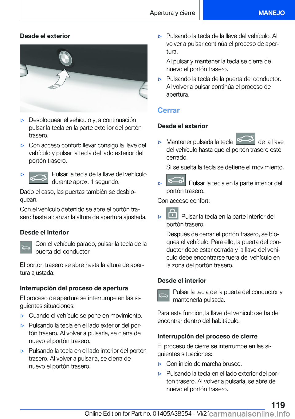 BMW X6 2022  Manuales de Empleo (in Spanish) �D�e�s�d�e��e�l��e�x�t�e�r�i�o�rx�D�e�s�b�l�o�q�u�e�a�r��e�l��v�e�h�