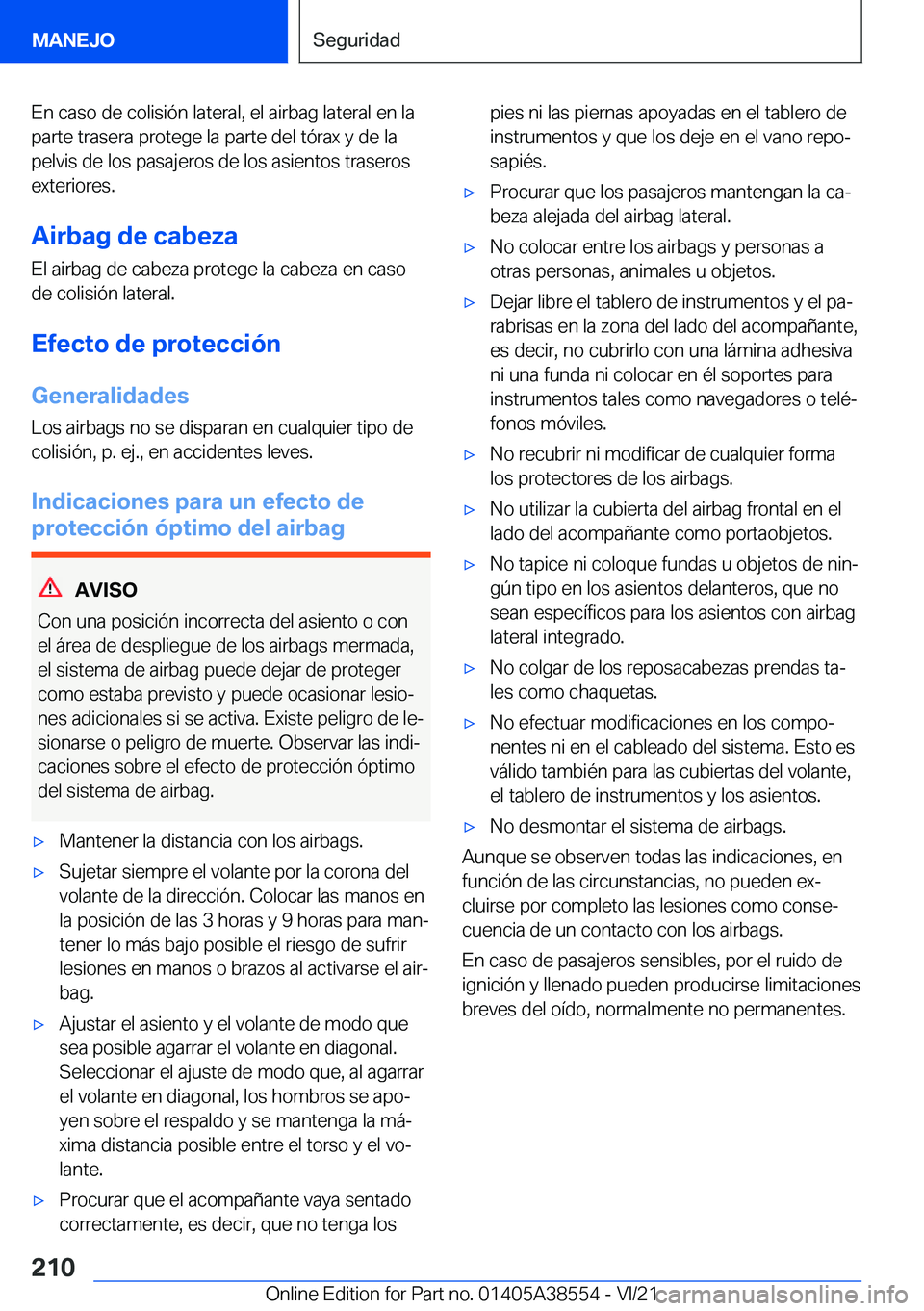 BMW X6 2022  Manuales de Empleo (in Spanish) �E�n��c�a�s�o��d�e��c�o�l�i�s�i�