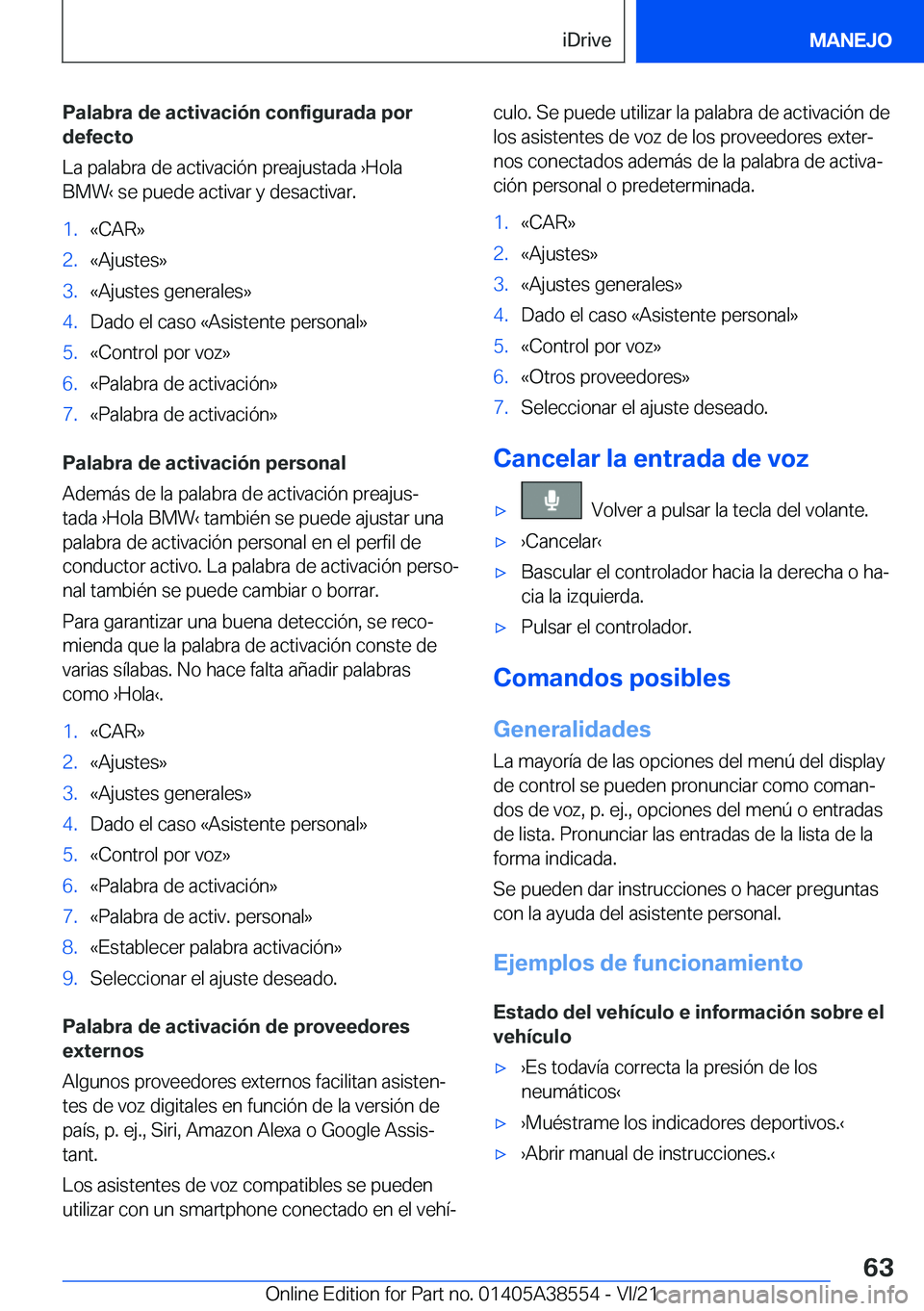 BMW X6 2022  Manuales de Empleo (in Spanish) �P�a�l�a�b�r�a��d�e��a�c�t�i�v�a�c�i�