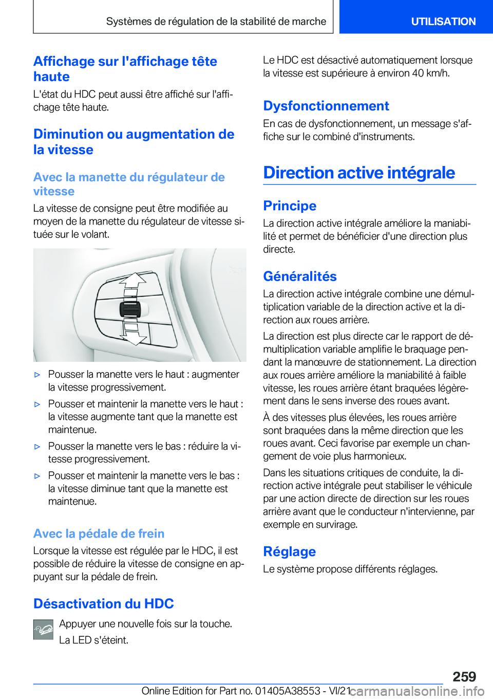 BMW X6 2022  Notices Demploi (in French) �A�f�f�i�c�h�a�g�e��s�u�r��l�'�a�f�f�i�c�h�a�g�e��t�ê�t�e
�h�a�u�t�e
�L�'�é�t�a�t��d�u��H�D�C��p�e�u�t��a�u�s�s�i��ê�t�r�e��a�f�f�i�c�h�é��s�u�r��l�'�a�f�f�ij
�c�h�a�g�e��