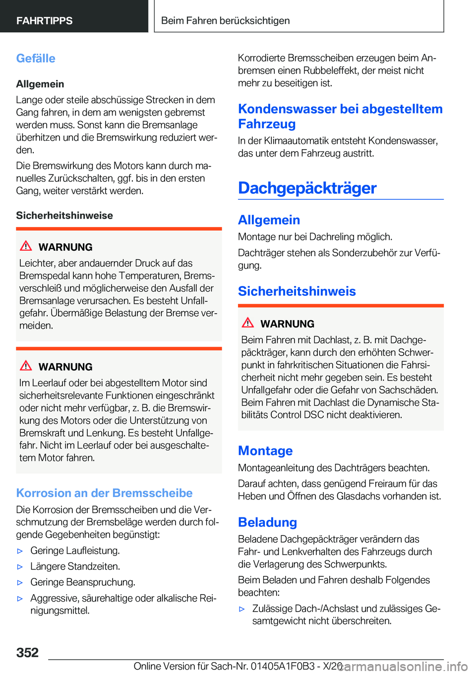 BMW X6 2021  Betriebsanleitungen (in German) �G�e�f�
