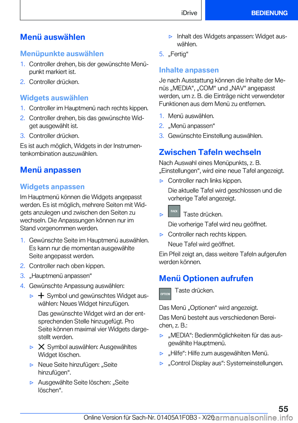 BMW X6 2021  Betriebsanleitungen (in German) �M�e�n�