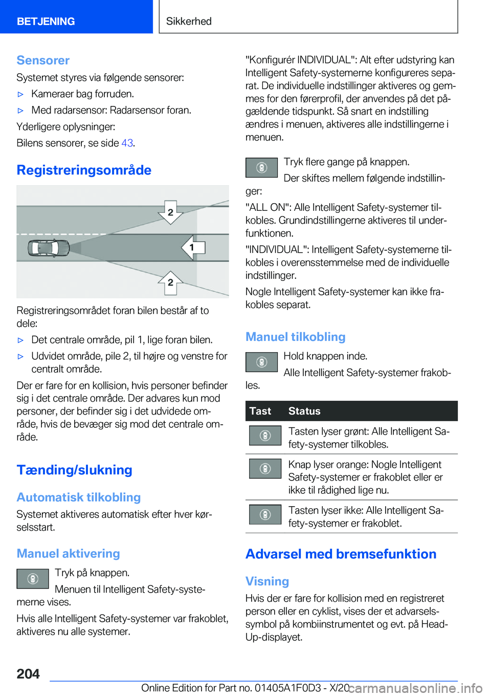 BMW X6 2021  InstruktionsbØger (in Danish) �S�e�n�s�o�r�e�r�S�y�s�t�e�m�e�t��s�t�y�r�e�s��v�i�a��f�