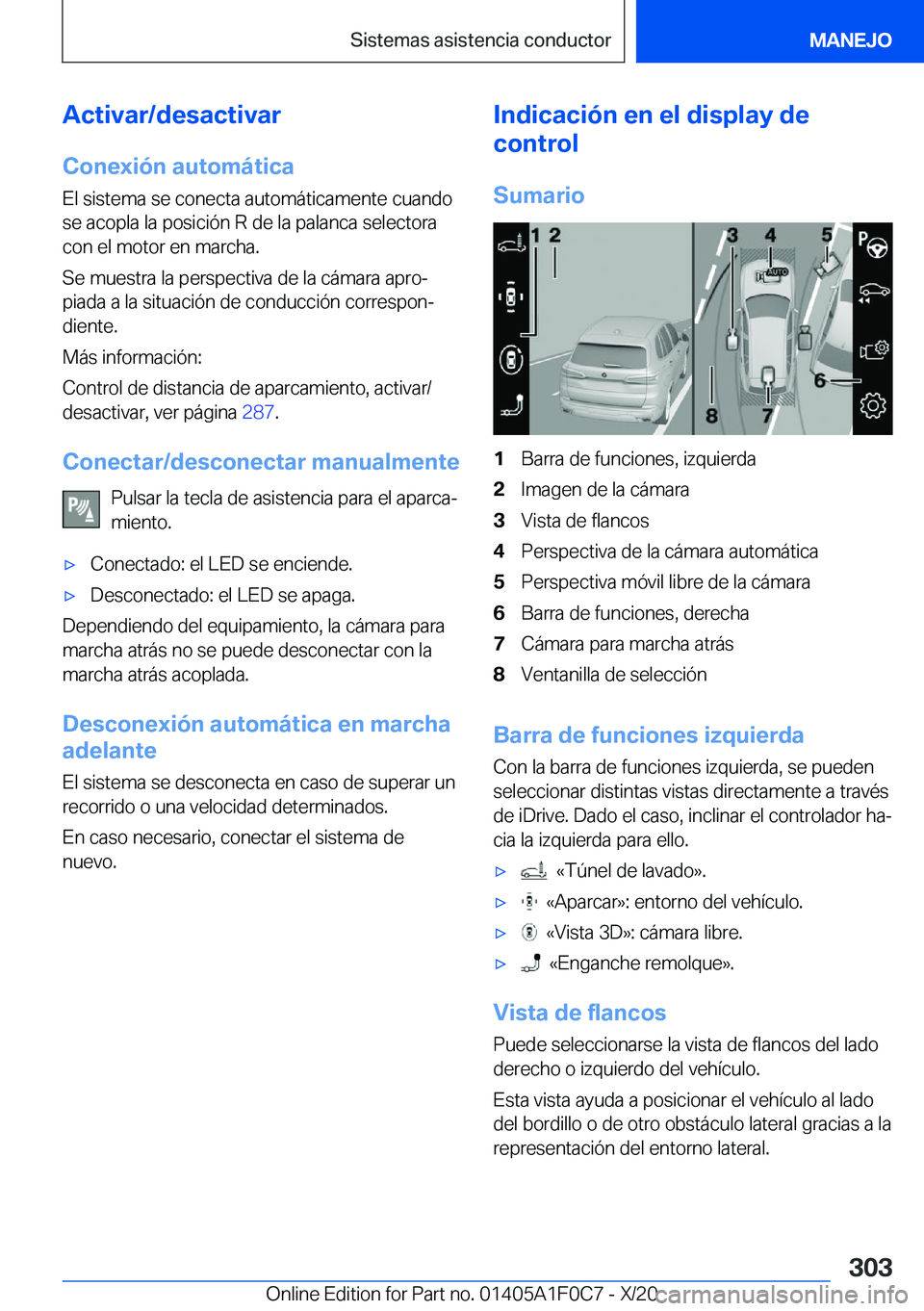BMW X6 2021  Manuales de Empleo (in Spanish) �A�c�t�i�v�a�r�/�d�e�s�a�c�t�i�v�a�r�C�o�n�e�x�i�