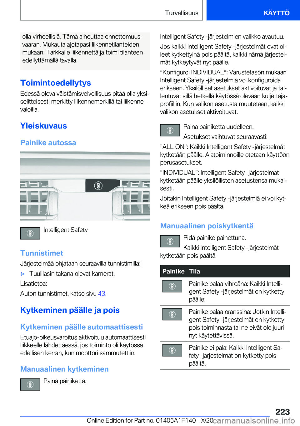 BMW X6 2021  Omistajan Käsikirja (in Finnish) �o�l�l�a��v�i�r�h�e�e�l�l�i�s�i�
