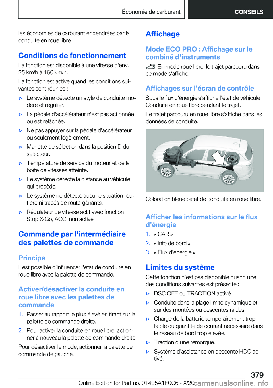 BMW X6 2021  Notices Demploi (in French) �l�e�s��é�c�o�n�o�m�i�e�s��d�e��c�a�r�b�u�r�a�n�t��e�n�g�e�n�d�r�é�e�s��p�a�r��l�a
�c�o�n�d�u�i�t�e��e�n��r�o�u�e��l�i�b�r�e�.
�C�o�n�d�i�t�i�o�n�s��d�e��f�o�n�c�t�i�o�n�n�e�m�e�n�t
�L�a�