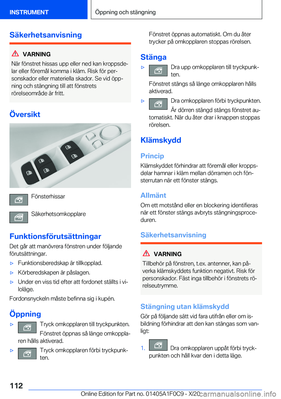 BMW X6 2021  InstruktionsbÖcker (in Swedish) �S�ä�k�e�r�h�e�t�s�a�n�v�i�s�n�i�n�g
�V�A�R�N�I�N�G
�N�ä�r��f�