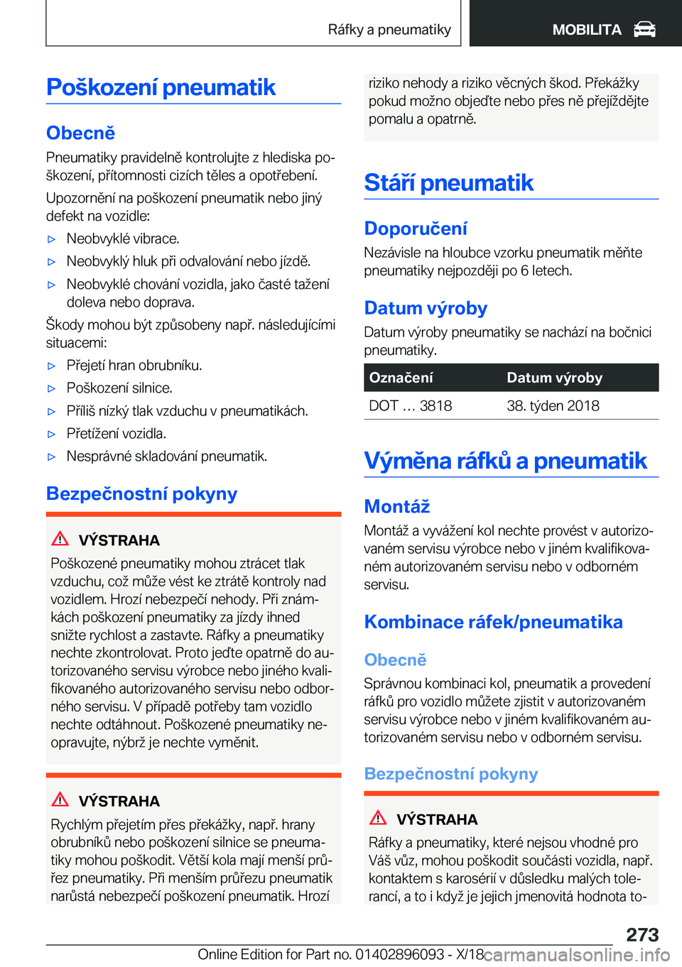 BMW X6 2019  Návod na použití (in Czech) �P�o	�k�o�z�e�n�