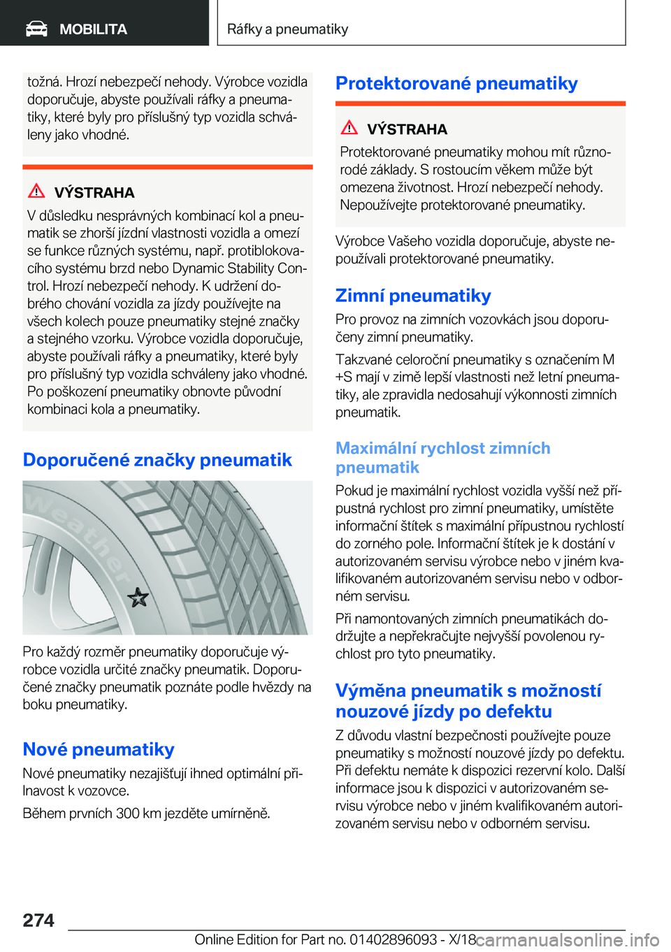 BMW X6 2019  Návod na použití (in Czech) �t�o;�n�