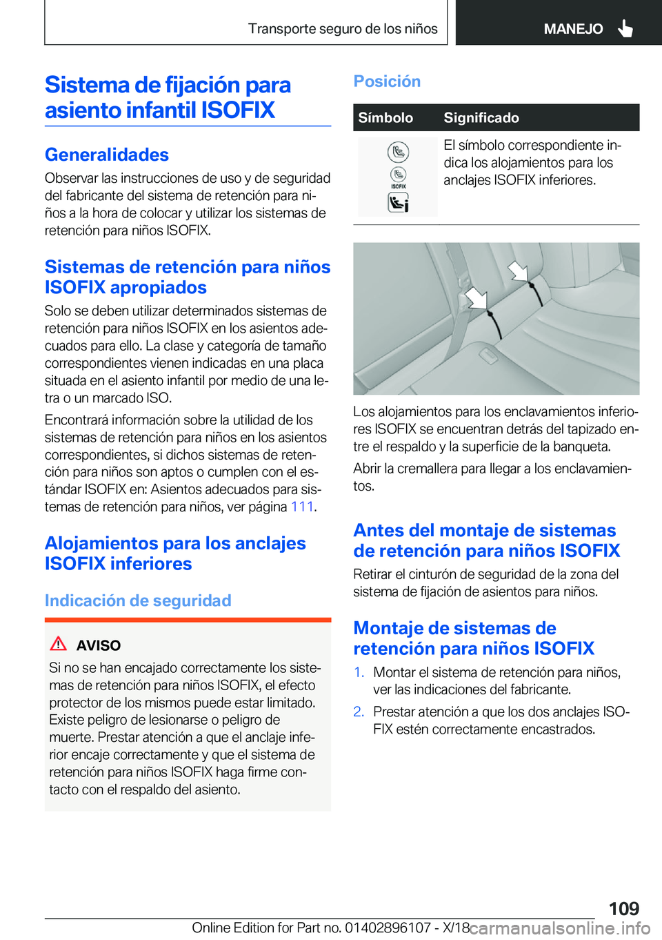 BMW X6 2019  Manuales de Empleo (in Spanish) �S�i�s�t�e�m�a��d�e��f�i�j�a�c�i�