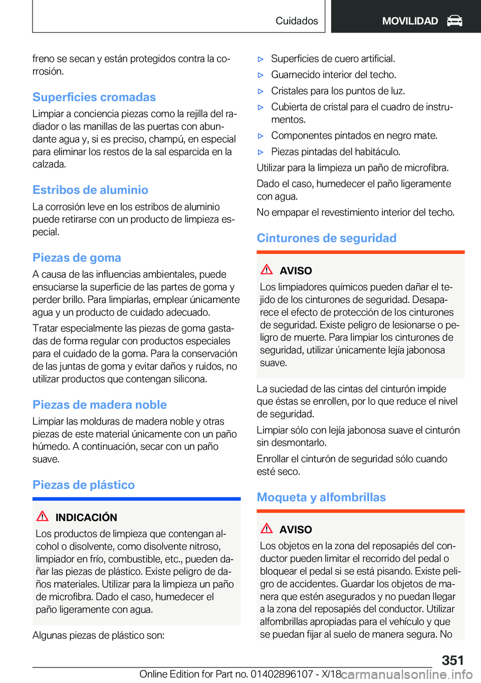 BMW X6 2019  Manuales de Empleo (in Spanish) �f�r�e�n�o��s�e��s�e�c�a�n��y��e�s�t�