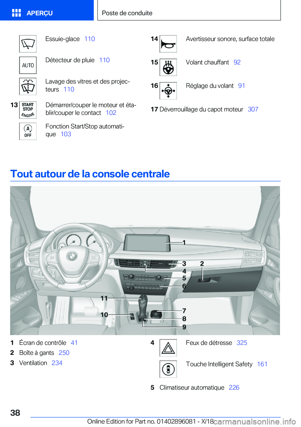 BMW X6 2019  Notices Demploi (in French) �E�s�s�u�i�e�-�g�l�a�c�e\_�1�1�0�D�é�t�e�c�t�e�u�r��d�e��p�l�u�i�e\_ �1�1�0�L�a�v�a�g�e��d�e�s��v�i�t�r�e�s��e�t��d�e�s��p�r�o�j�e�cj
�t�e�u�r�s\_ �1�1�0�1�3�D�é�m�a�r�r�e�r�/�c�o�u�p�