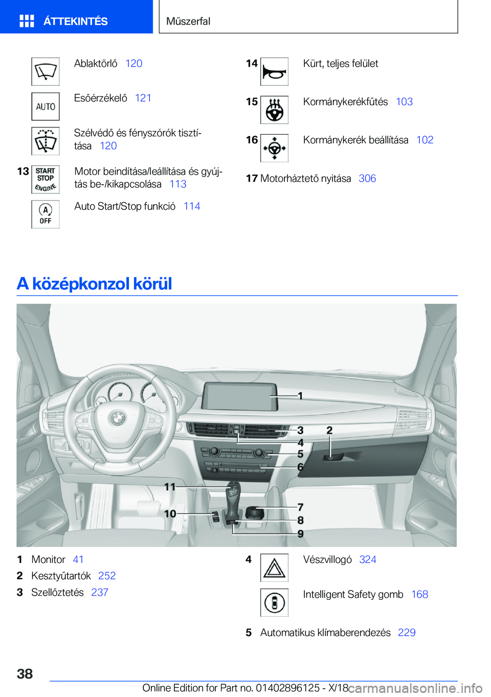 BMW X6 2019  Kezelési útmutató (in Hungarian) �A�b�l�a�k�t�