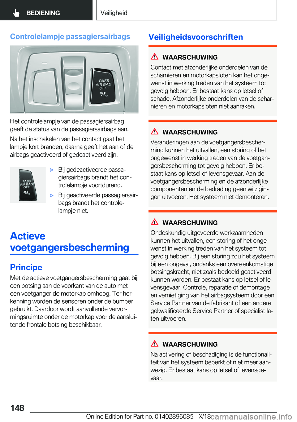 BMW X6 2019  Instructieboekjes (in Dutch) �C�o�n�t�r�o�l�e�l�a�m�p�j�e��p�a�s�s�a�g�i�e�r�s�a�i�r�b�a�g�s
�H�e�t��c�o�n�t�r�o�l�e�l�a�m�p�j�e��v�a�n��d�e��p�a�s�s�a�g�i�e�r�s�a�i�r�b�a�g
�g�e�e�f�t��d�e��s�t�a�t�u�s��v�a�n��d�e��p�a