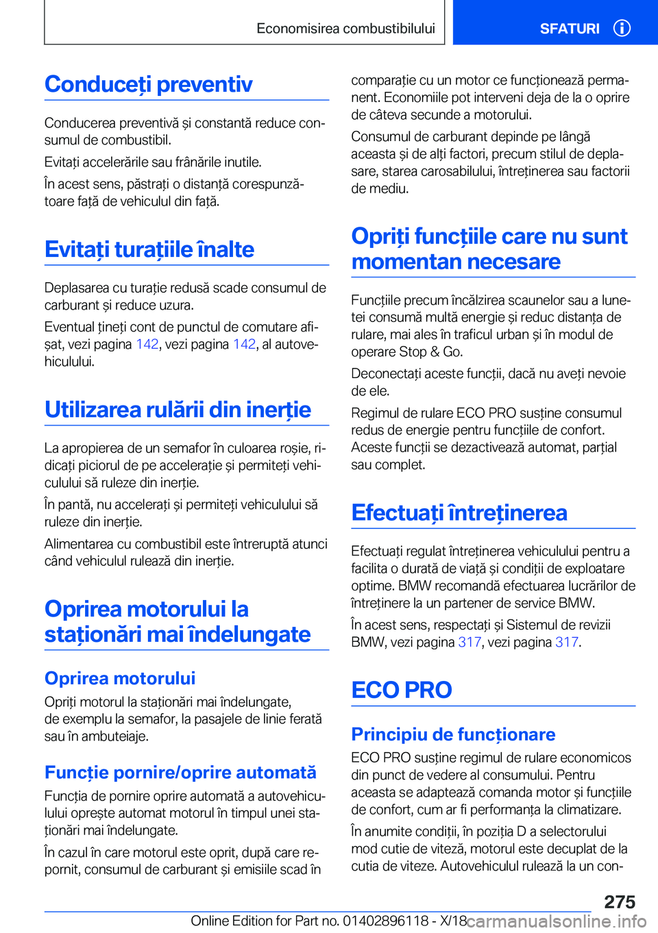 BMW X6 2019  Ghiduri De Utilizare (in Romanian) �C�o�n�d�u�c�e�i��p�r�e�v�e�n�t�i�v
�C�o�n�d�u�c�e�r�e�a��p�r�e�v�e�n�t�i�v�