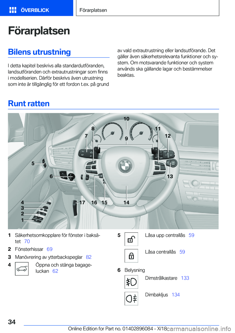 BMW X6 2019  InstruktionsbÖcker (in Swedish) �F�