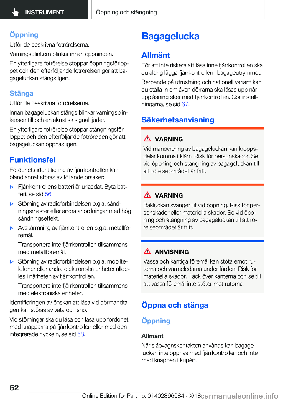 BMW X6 2019  InstruktionsbÖcker (in Swedish) �