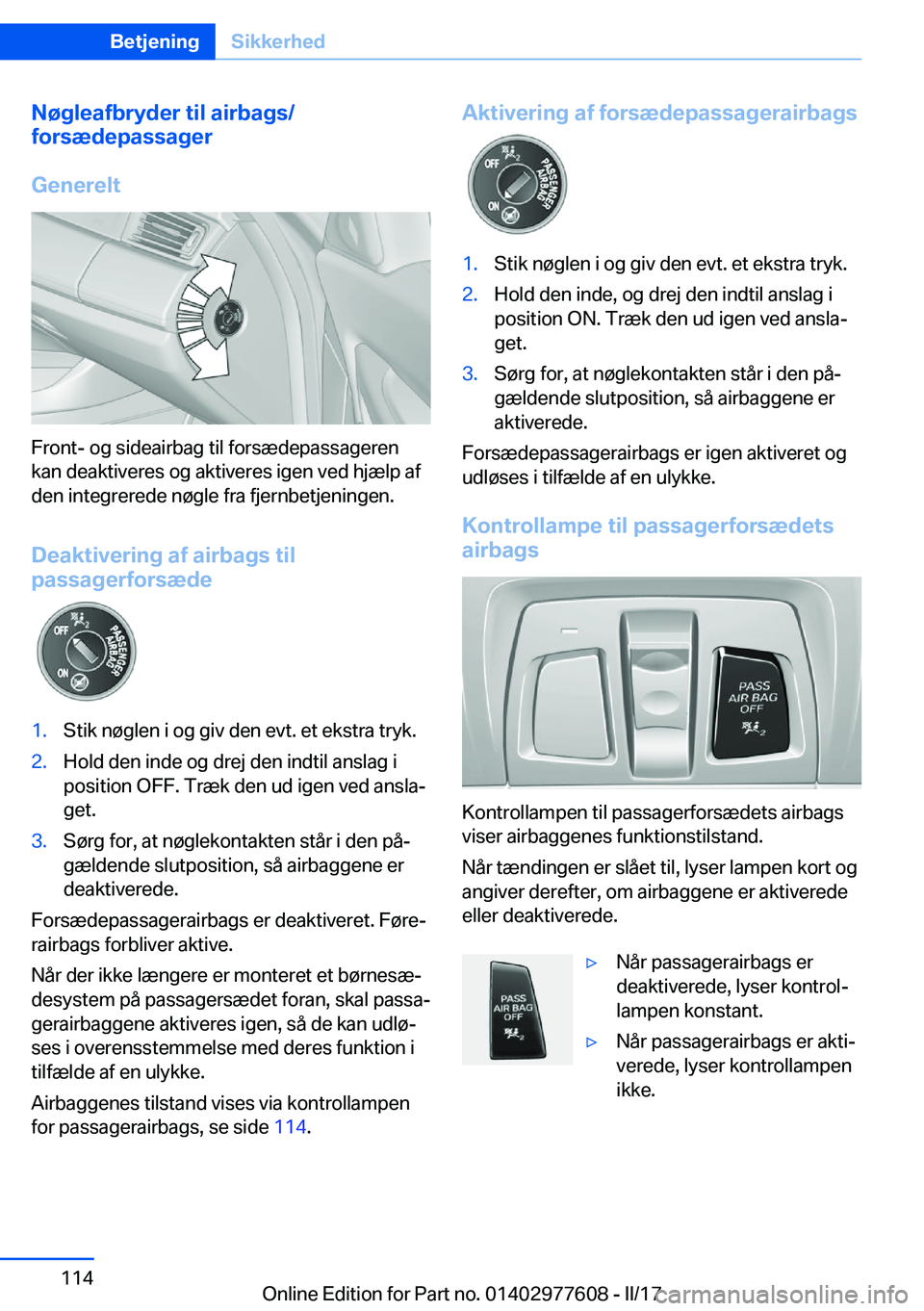 BMW X6 2017  InstruktionsbØger (in Danish) �N�