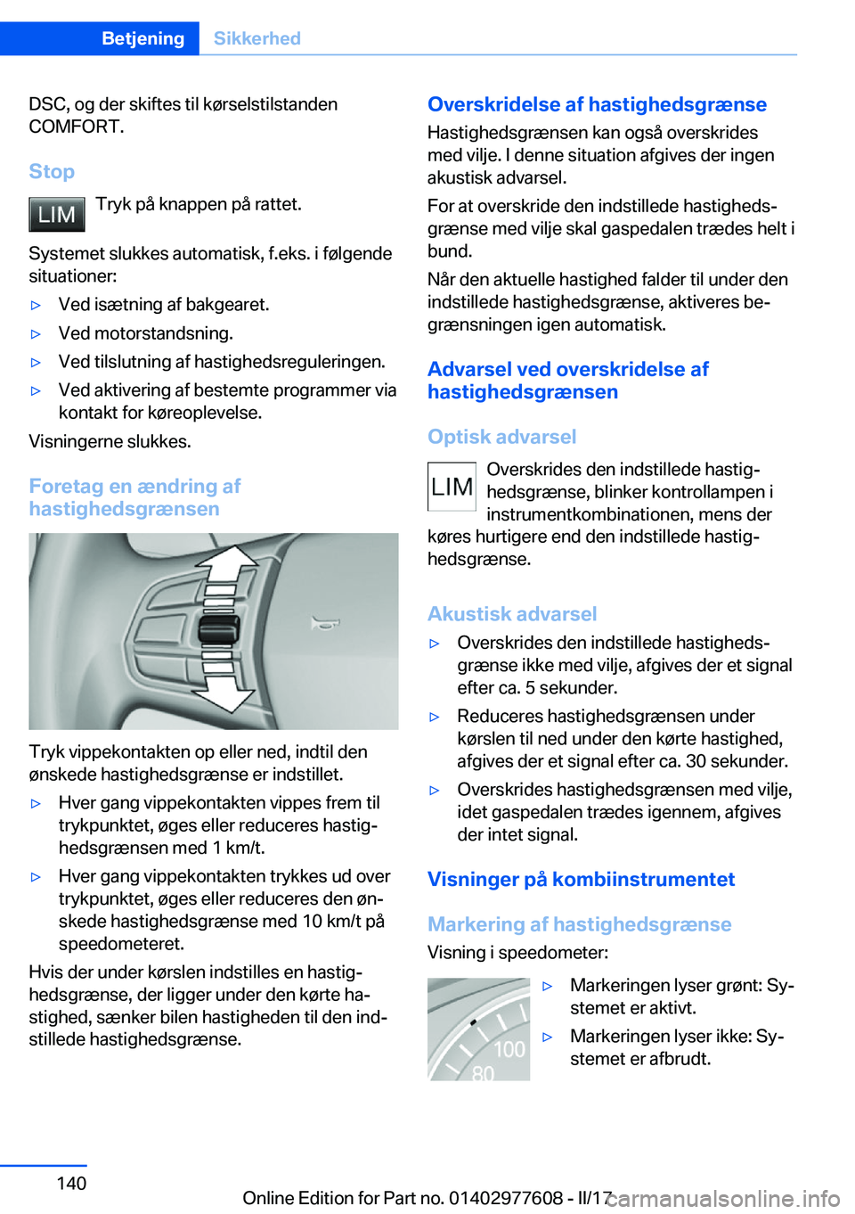 BMW X6 2017  InstruktionsbØger (in Danish) �D�S�C�,� �o�g� �d�e�r� �s�k�i�f�t�e�s� �t�i�l� �k�