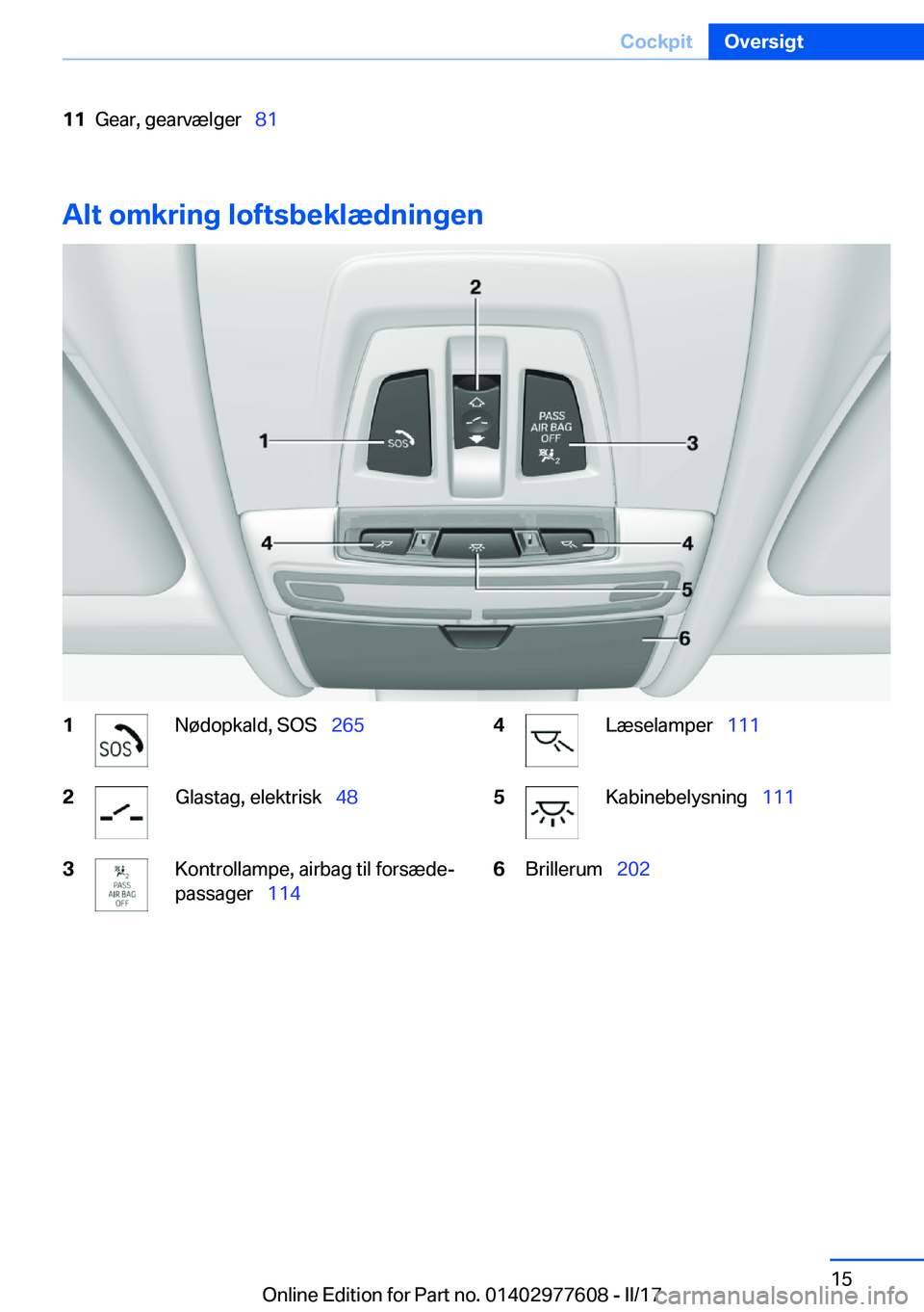 BMW X6 2017  InstruktionsbØger (in Danish) �1�1�G�e�a�r�,� �g�e�a�r�v�æ�l�g�e�r\_�8�1
�A�l�t��o�m�k�r�i�n�g��l�o�f�t�s�b�e�k�l�æ�d�n�i�n�g�e�n
�1�N�