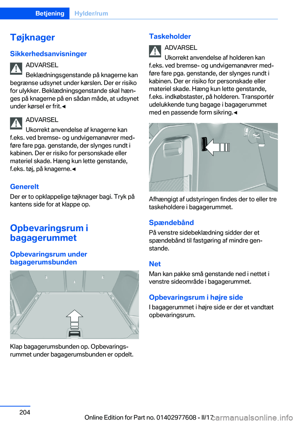 BMW X6 2017  InstruktionsbØger (in Danish) �T�