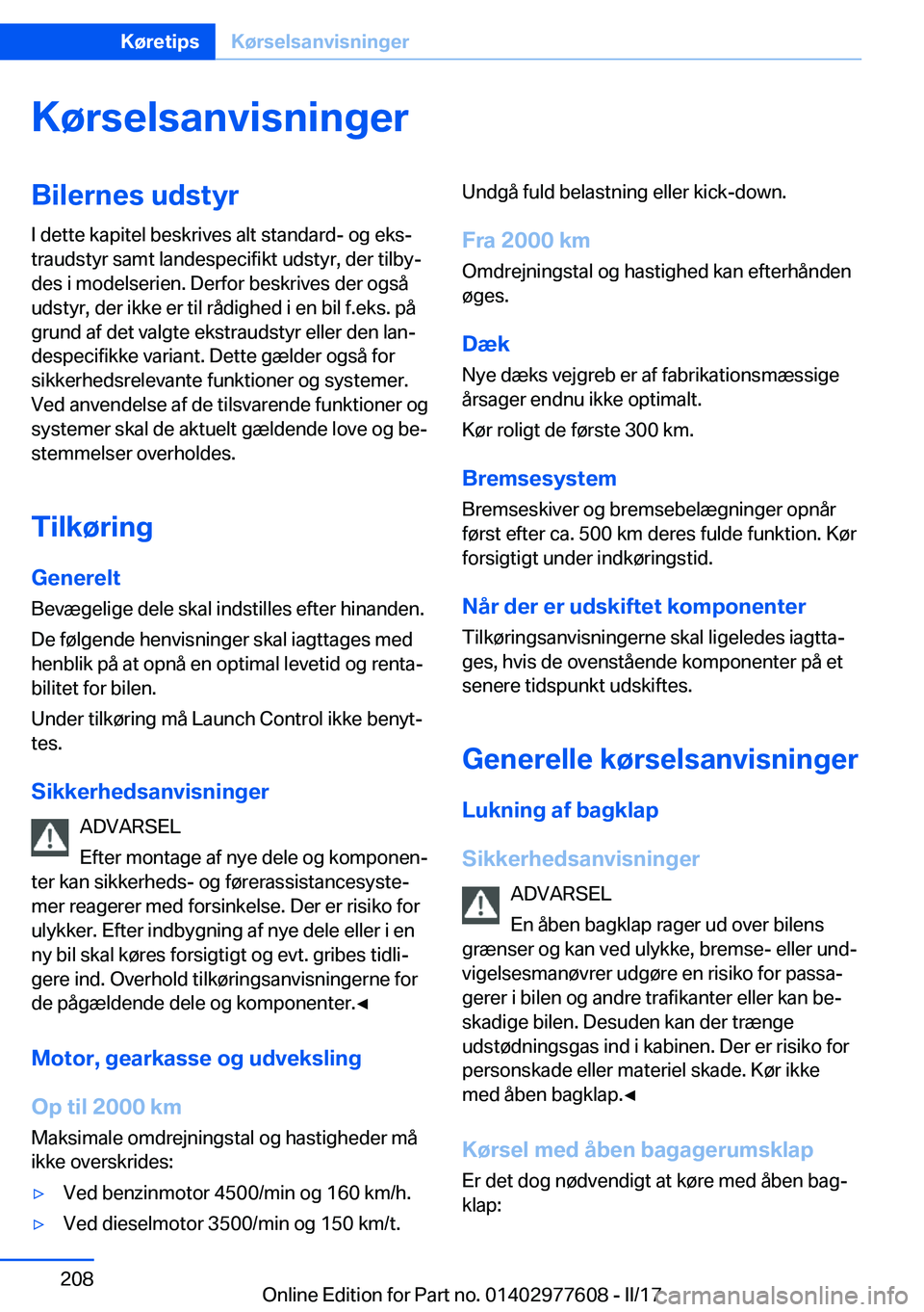 BMW X6 2017  InstruktionsbØger (in Danish) �K�