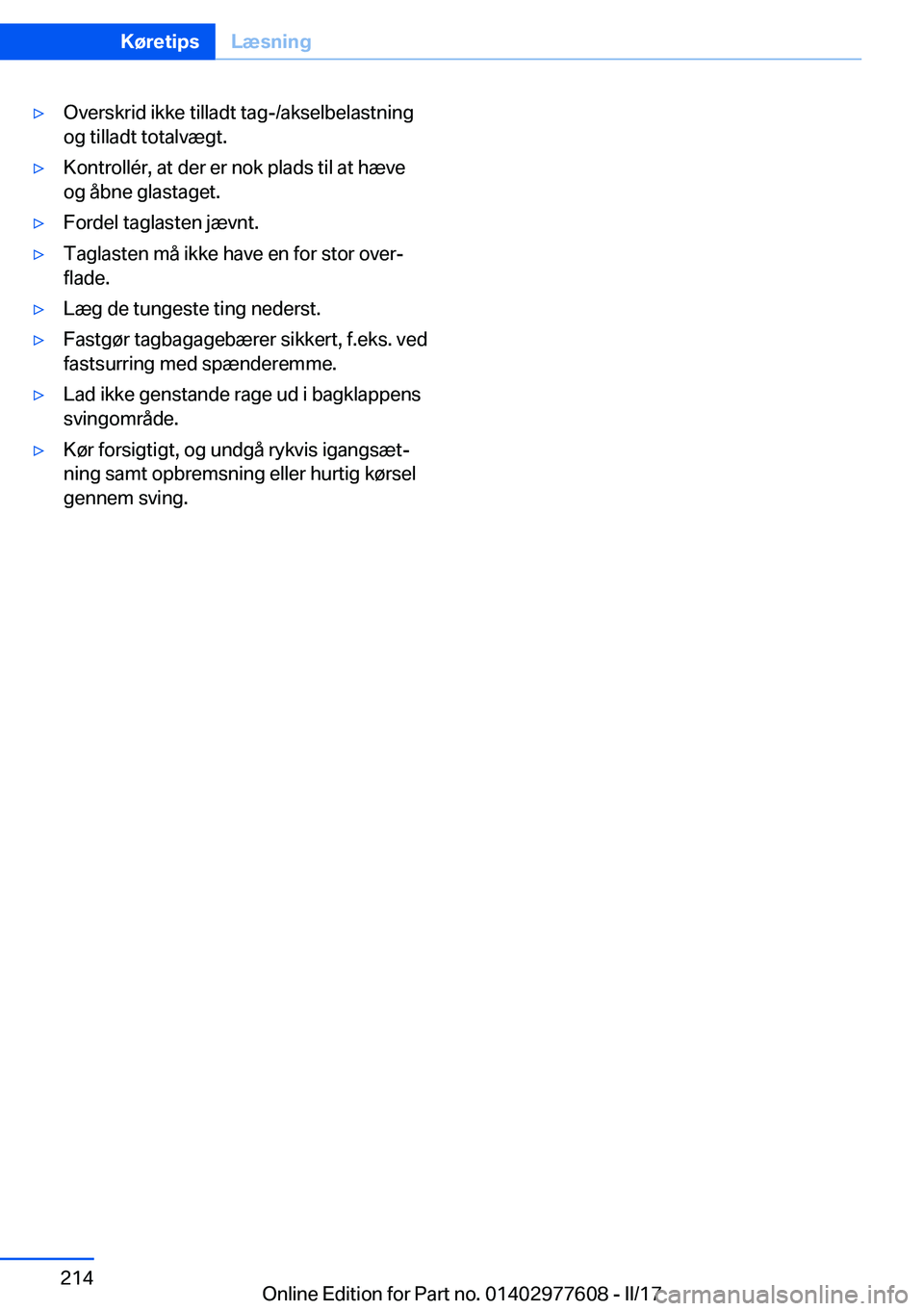 BMW X6 2017  InstruktionsbØger (in Danish) 'y�O�v�e�r�s�k�r�i�d� �i�k�k�e� �t�i�l�l�a�d�t� �t�a�g�-�/�a�k�s�e�l�b�e�l�a�s�t�n�i�n�g
�o�g� �t�i�l�l�a�d�t� �t�o�t�a�l�v�æ�g�t�.'y�K�o�n�t�r�o�l�l�é�r�,� �a�t� �d�e�r� �e�r� �n�o�k� �p�l�