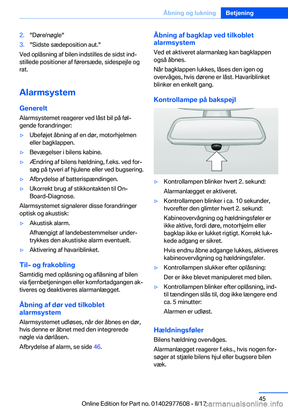 BMW X6 2017  InstruktionsbØger (in Danish) �2�.�"�D�