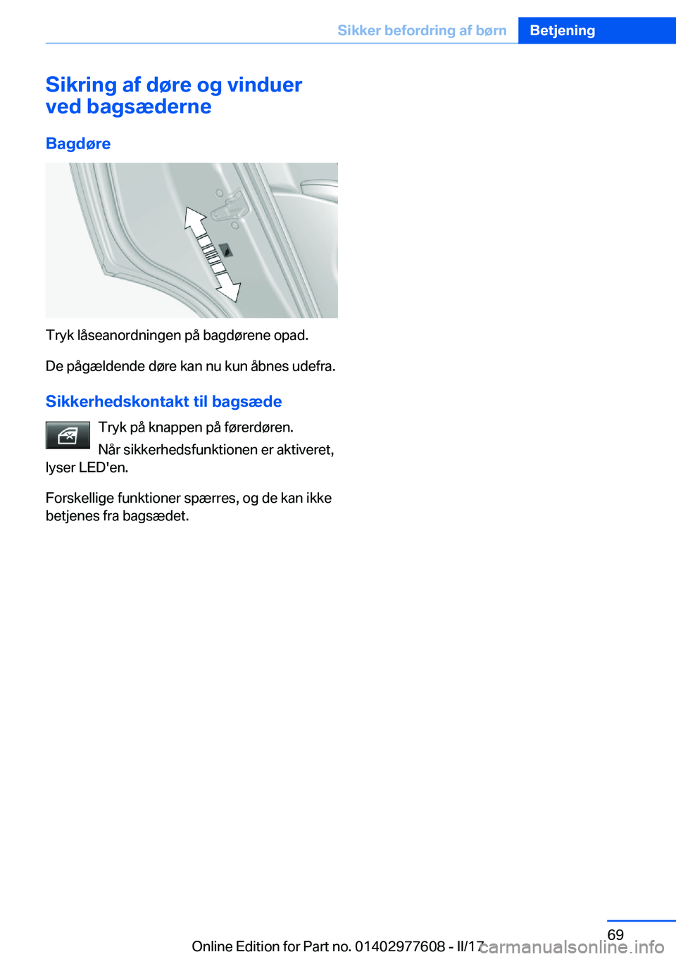 BMW X6 2017  InstruktionsbØger (in Danish) �S�i�k�r�i�n�g��a�f��d�