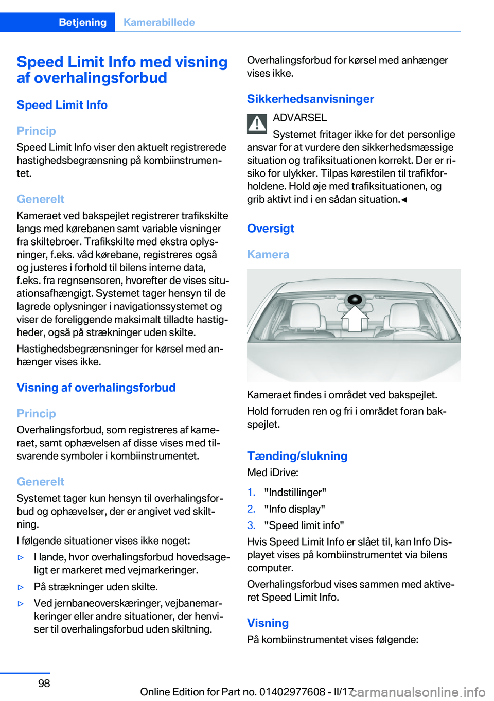 BMW X6 2017  InstruktionsbØger (in Danish) �S�p�e�e�d��L�i�m�i�t��I�n�f�o��m�e�d��v�i�s�n�i�n�g
�a�f��o�v�e�r�h�a�l�i�n�g�s�f�o�r�b�u�d
�S�p�e�e�d��L�i�m�i�t��I�n�f�o
�P�r�i�n�c�i�p �S�p�e�e�d� �L�i�m�i�t� �I�n�f�o� �v�i�s�e�r� �d�e�n� 