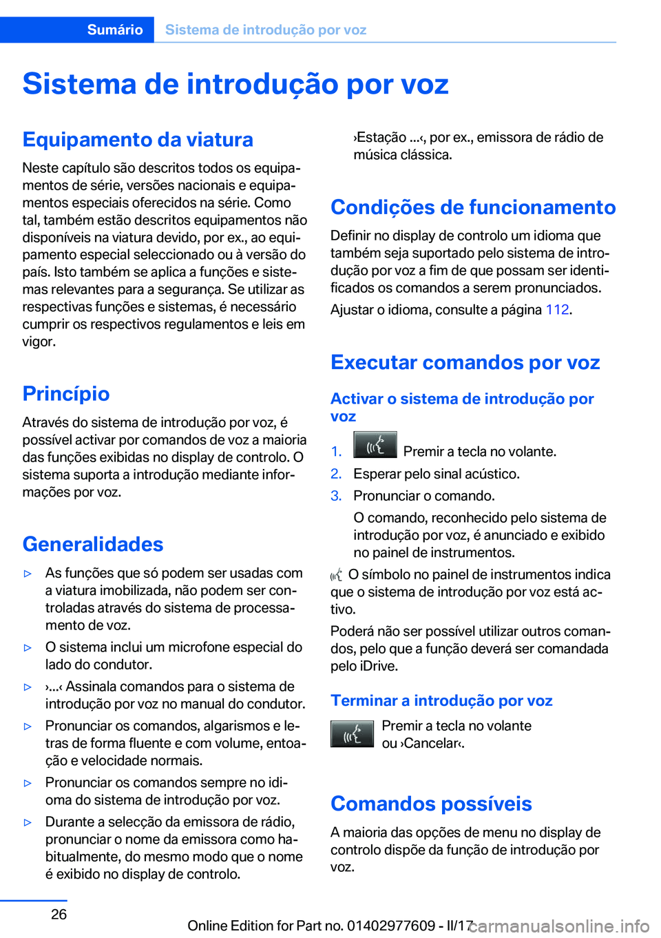 BMW X6 2017  Manual do condutor (in Portuguese) �S�i�s�t�e�m�a��d�e��i�n�t�r�o�d�u�