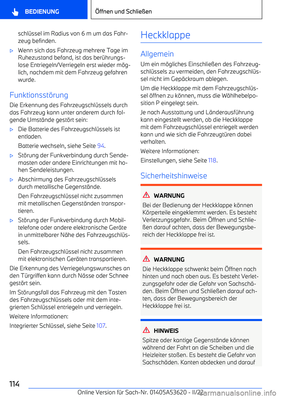 BMW X6 M 2022  Betriebsanleitungen (in German) schl