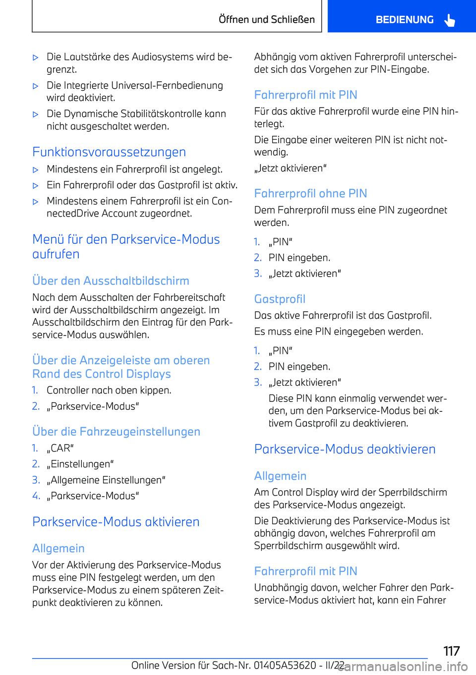 BMW X6 M 2022  Betriebsanleitungen (in German) 