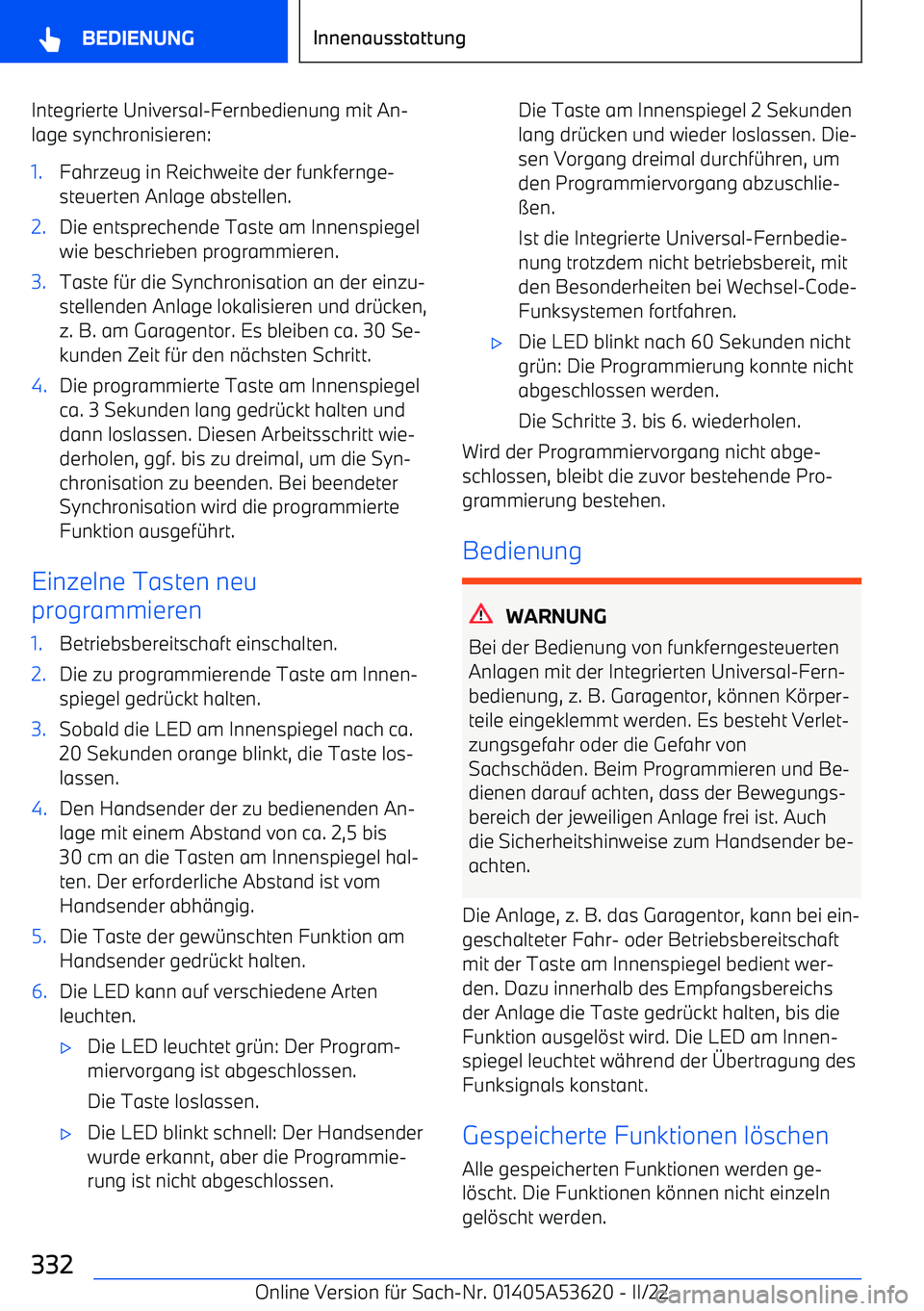 BMW X6 M 2022  Betriebsanleitungen (in German) Integrierte Universal