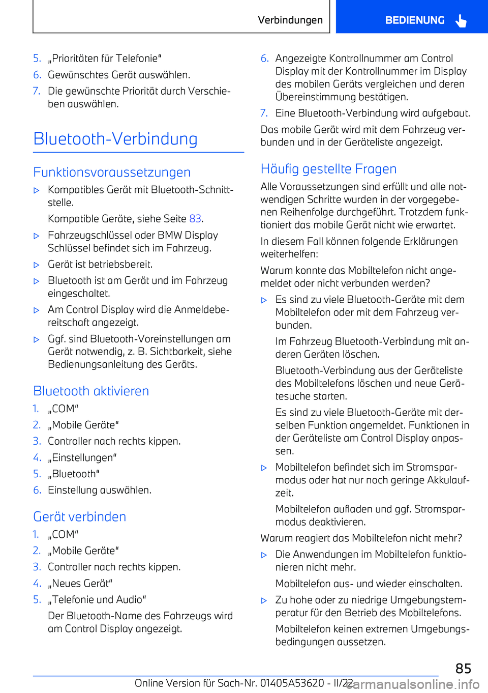 BMW X6 M 2022  Betriebsanleitungen (in German) 5.
