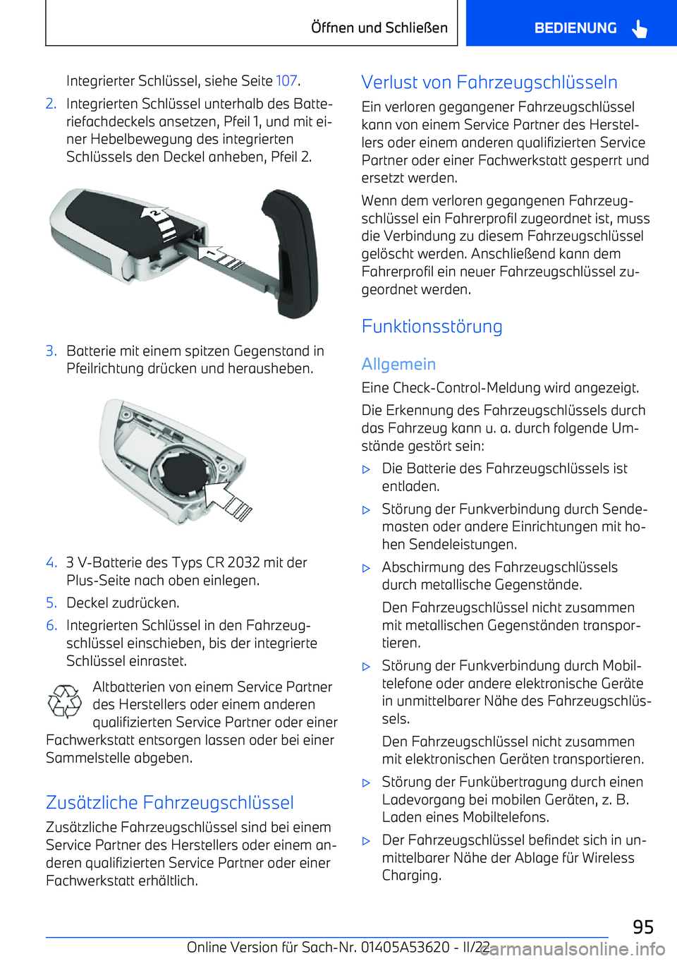 BMW X6 M 2022  Betriebsanleitungen (in German) Integrierter Schl