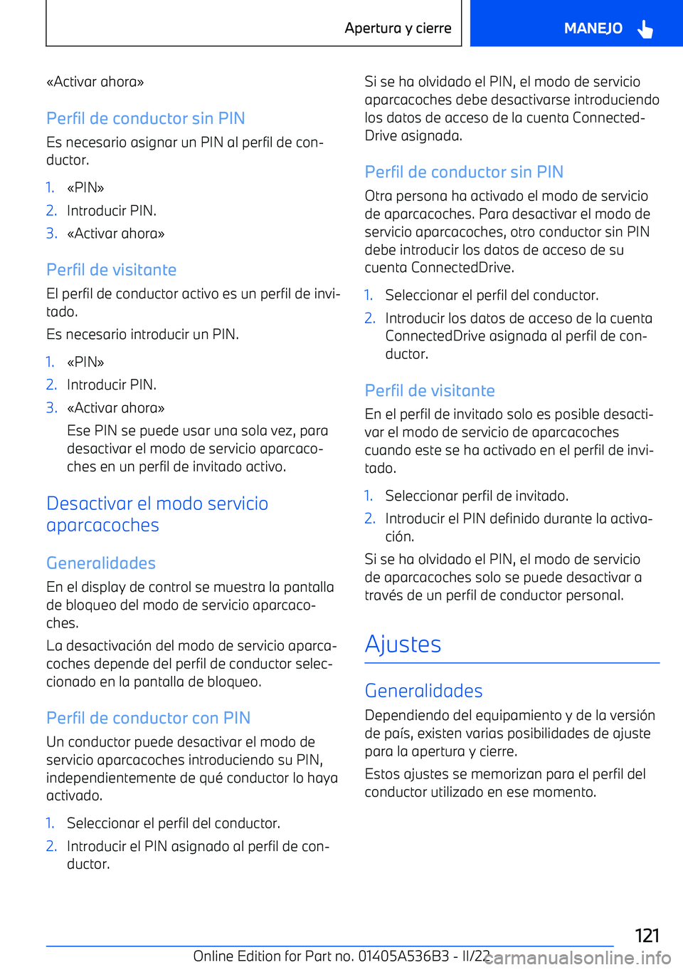 BMW X6 M 2022  Manuales de Empleo (in Spanish) 