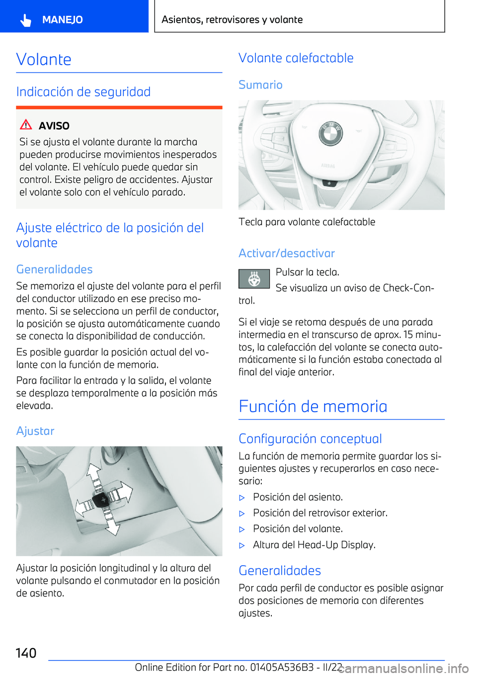 BMW X6 M 2022  Manuales de Empleo (in Spanish) Volante
Indicaci