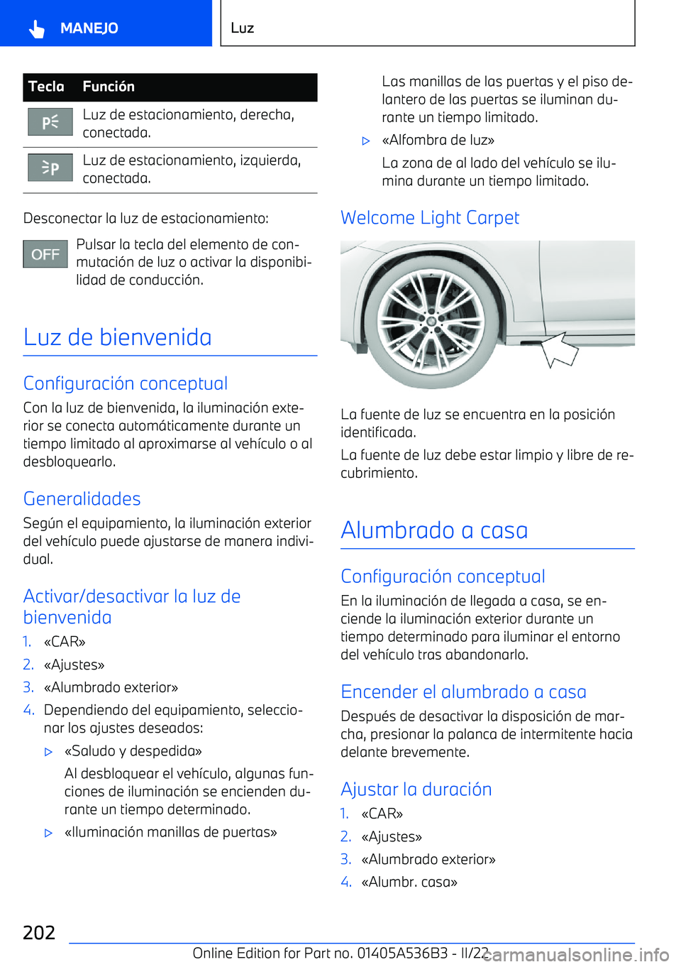 BMW X6 M 2022  Manuales de Empleo (in Spanish) TeclaFunci