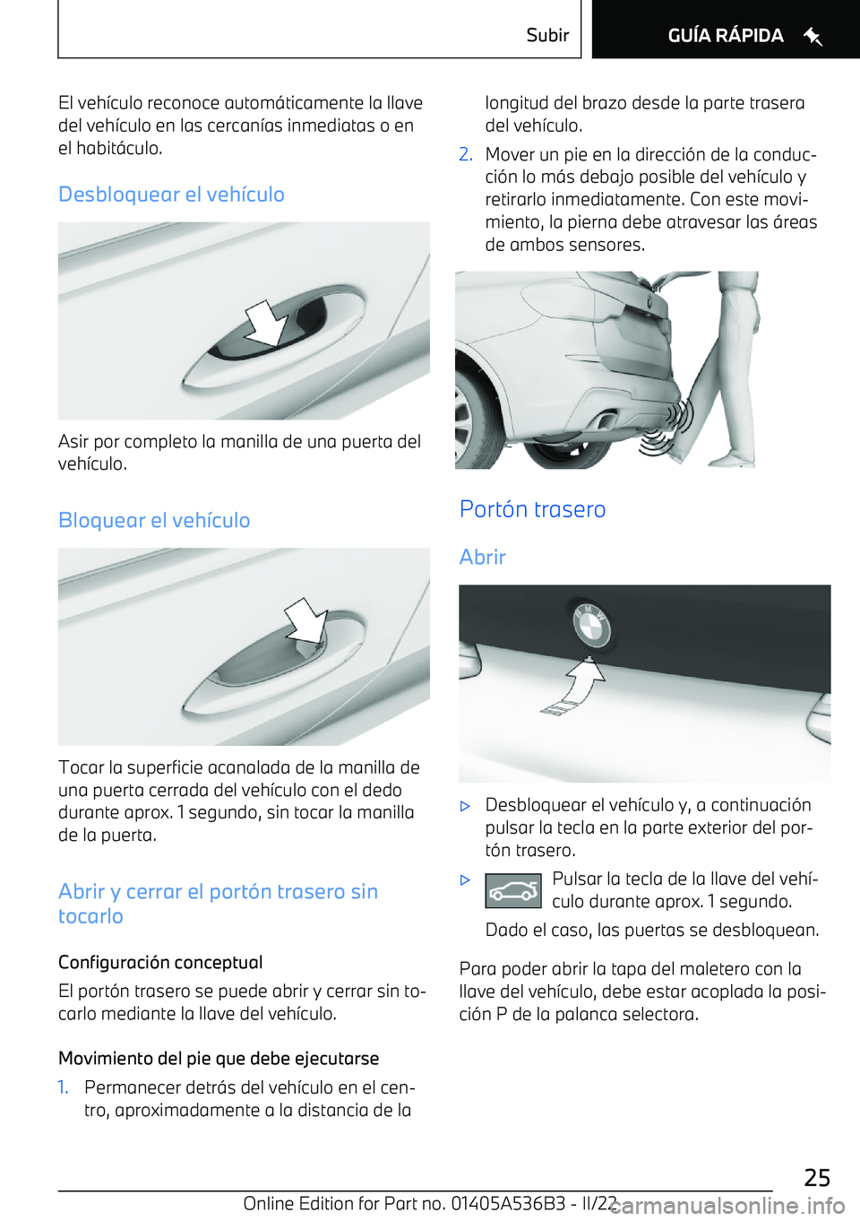 BMW X6 M 2022  Manuales de Empleo (in Spanish) El veh