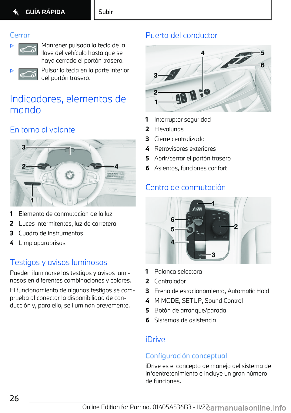 BMW X6 M 2022  Manuales de Empleo (in Spanish) Cerrar