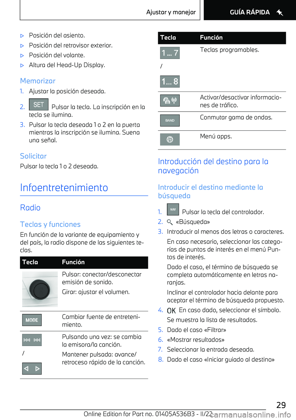 BMW X6 M 2022  Manuales de Empleo (in Spanish) 