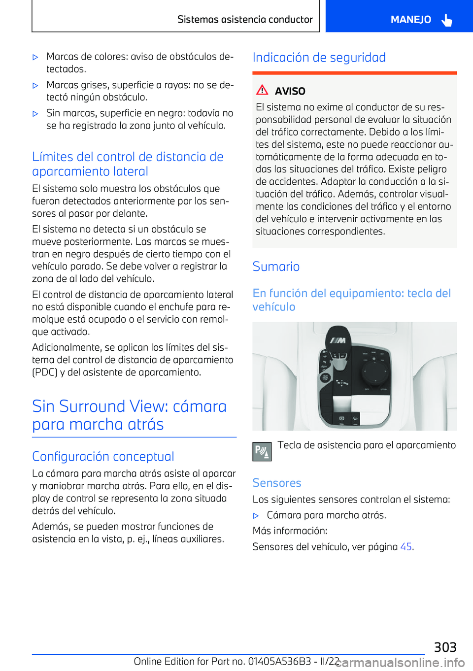 BMW X6 M 2022  Manuales de Empleo (in Spanish) 