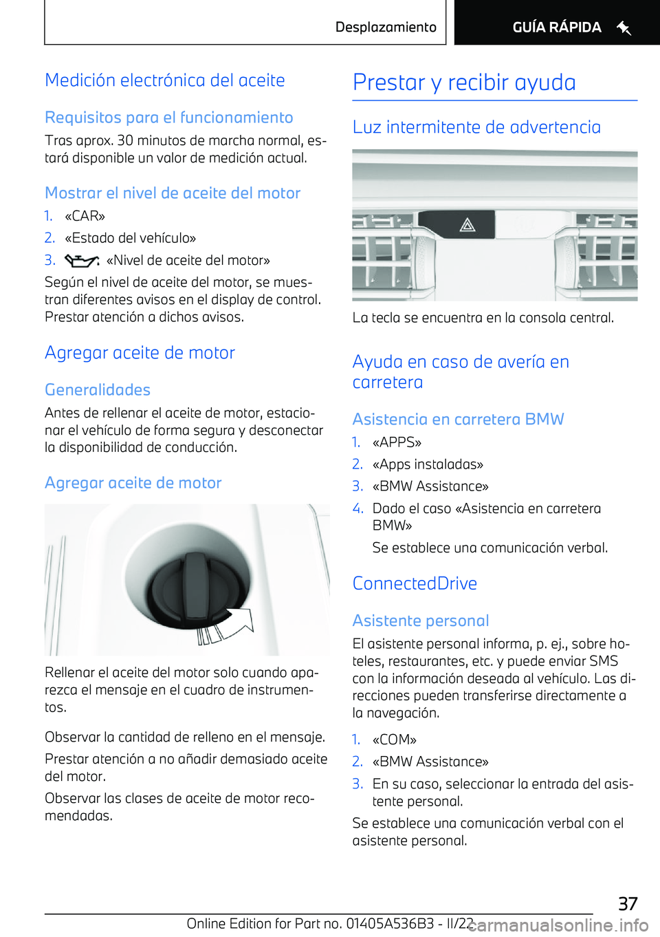 BMW X6 M 2022  Manuales de Empleo (in Spanish) Medici