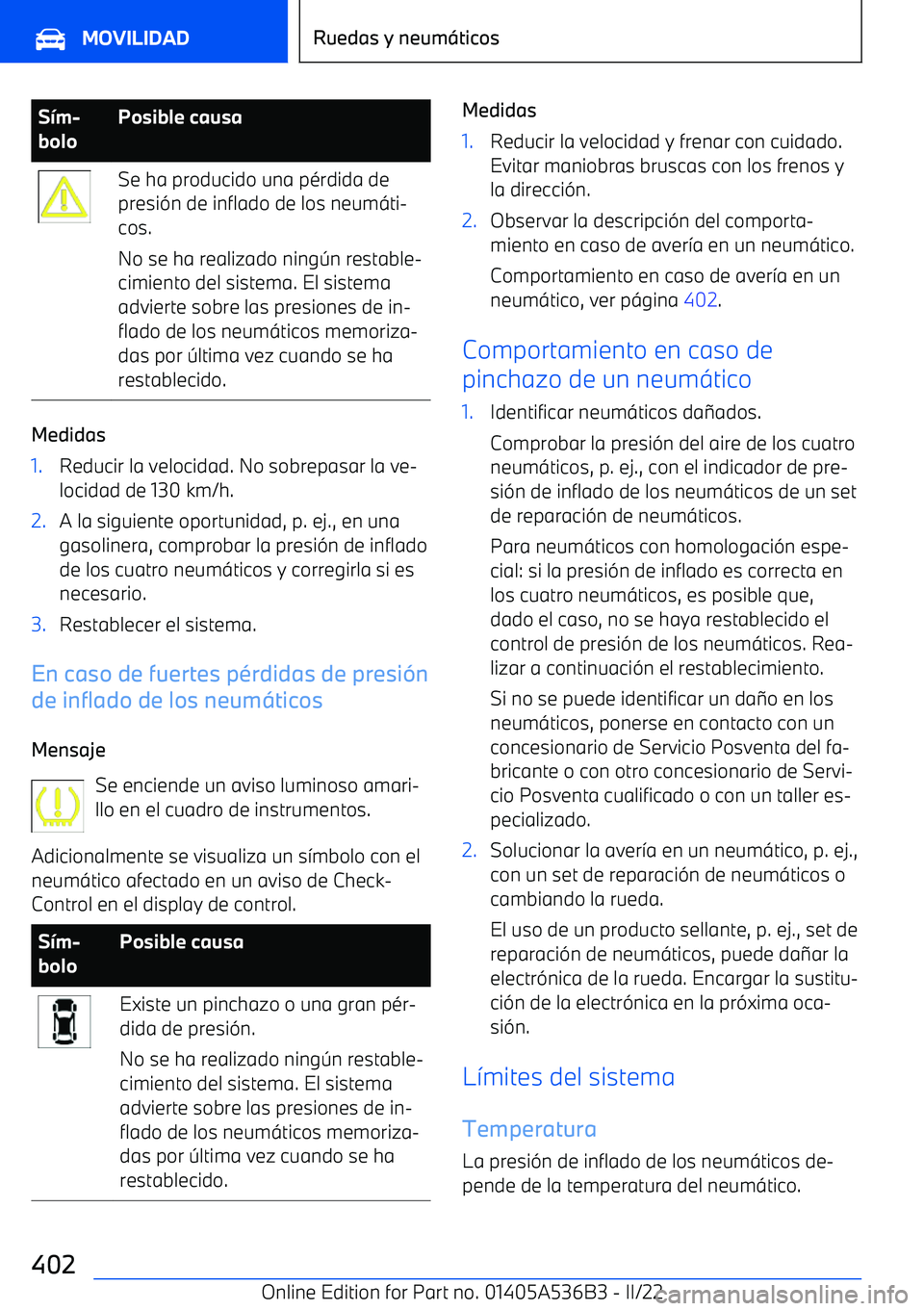BMW X6 M 2022  Manuales de Empleo (in Spanish) S