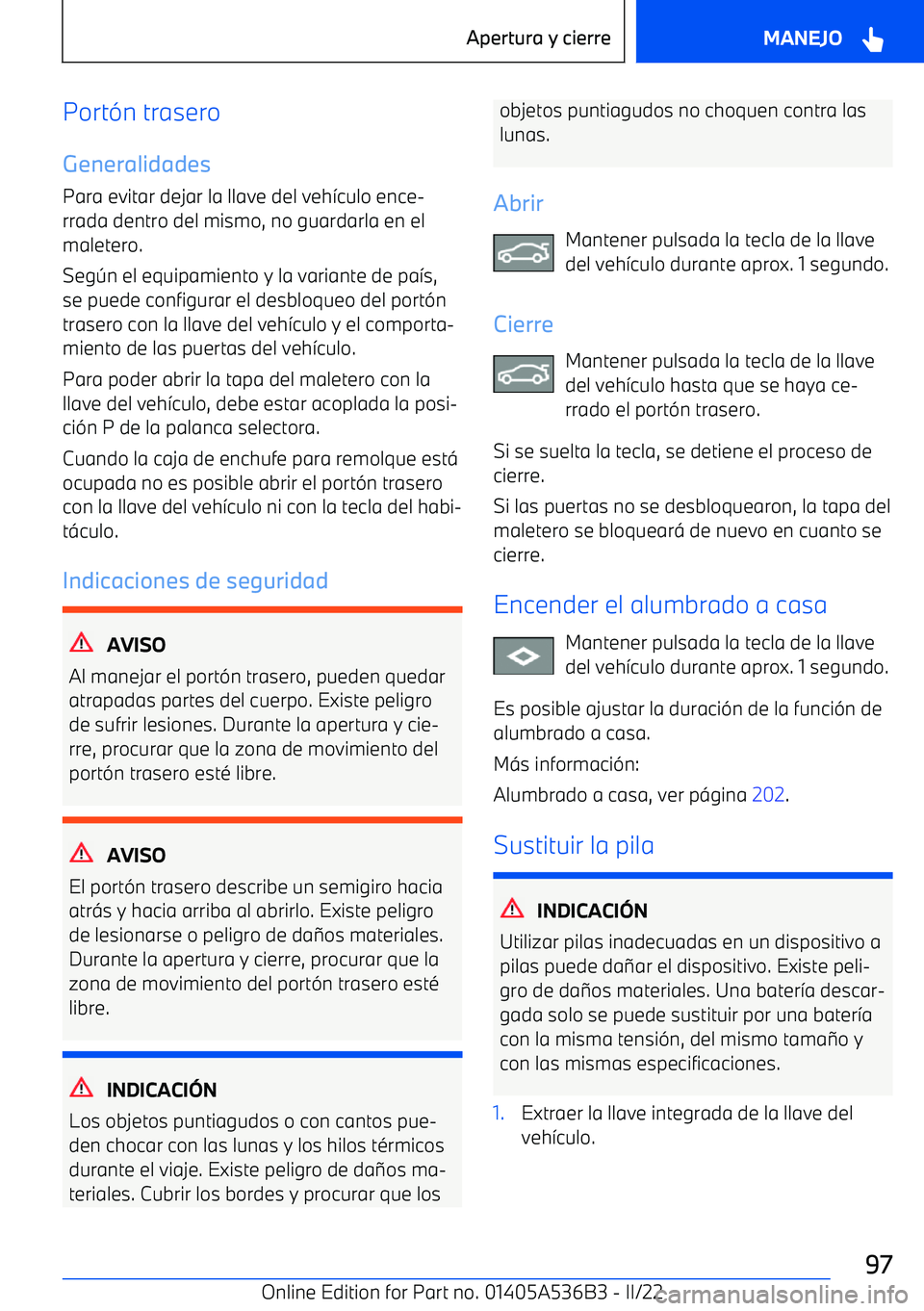 BMW X6 M 2022  Manuales de Empleo (in Spanish) Port