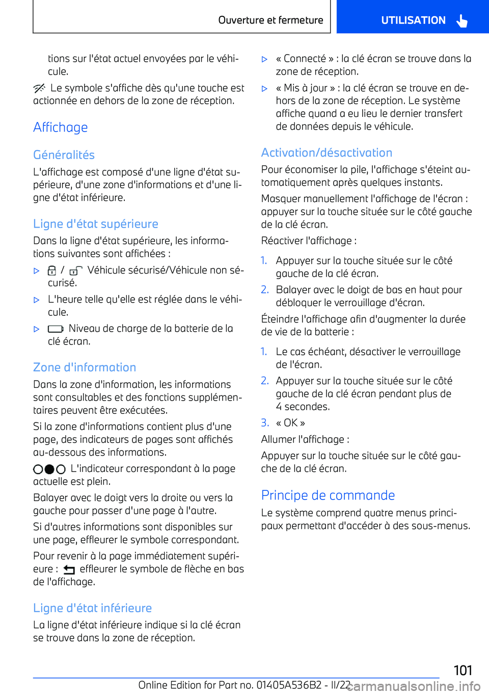BMW X6 M 2022  Notices Demploi (in French) tions sur l